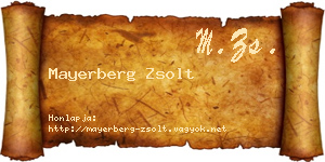 Mayerberg Zsolt névjegykártya